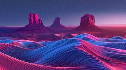 Monument Valley, a Psychedelic Night