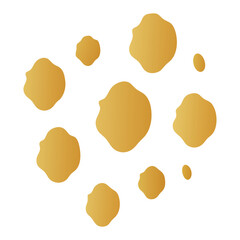 A collection of golden paint brush strokes including a vector golden glitter texture 
