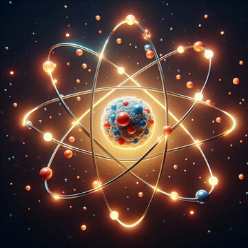 Atom mit Elektronen