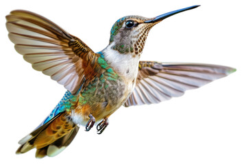 Fototapeta premium PNG Colorful hummingbird in flight