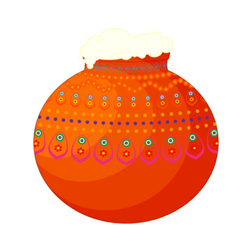 orange pot with white cream clip art preview