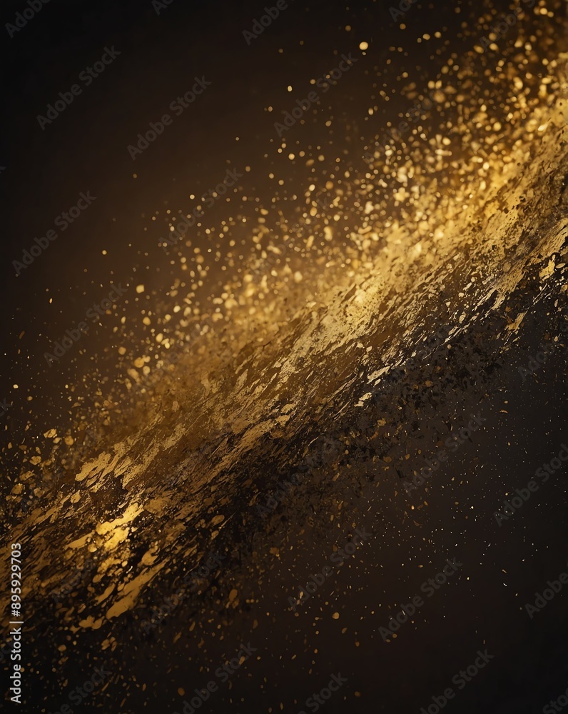 Wall mural dark to light gold color gradient grungy texture background copy space design