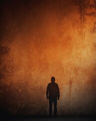 Obraz premium dark to light orange color gradient grungy texture background copy space design