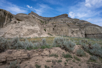 Sagebrush and Castle Butte in the Big Muddy Valley, Saskatchewan, Canada