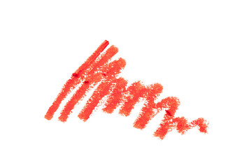 Lip liner stroke on white background