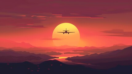 Obraz premium Sunset Background for Aviator Game