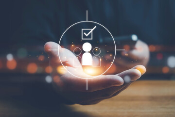 Know your customer (KYC) concept. Finding the target audience of a business, thinking about...