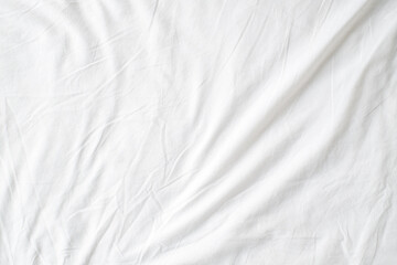 Abstract White Bedding Sheets or White wrinkled fabric background texture and Texture with copy-space :Creased or wrinkled white fabric,Soft focus