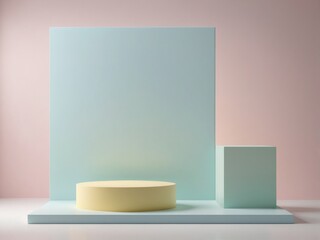 Minimalist product display podium with spacious empty top surface, perfect for digital product placement in e-commerce and advertising