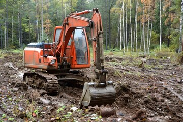 mini buildozer, also known as a compact excavator, is a small, versatile construction machine