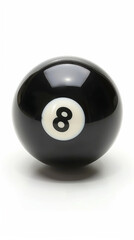 Black eight ball on white background