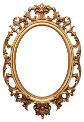 PNG  Elegant ornate gold oval frame