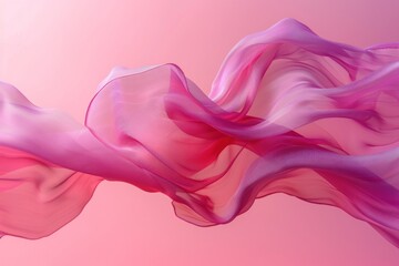 Obraz premium Pink drape falling like wings isolated on flat bright background. Beautiful pink fabric with pleats floats in air