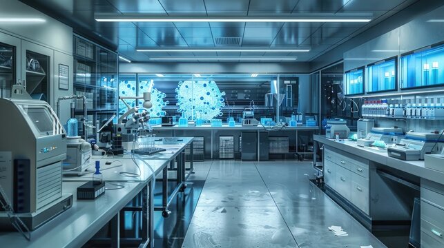 A biosecurity lab equipped with high-tech containment facilities for studying and combating infectious diseases and bioterror threats.