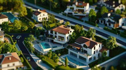 Fototapeta premium A blockchain-powered real estate platform facilitating property transactions through tokenization, enabling fractional ownership and liquidity.