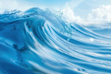wave pure blue water. abstract advertising background for spa salon