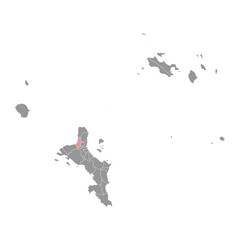 Beau Vallon district map, administrative division of Seychelles. Vector illustration.