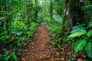 Fototapeta premium Lush Rainforest Path.