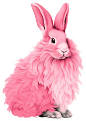 Fototapeta premium PNG Fluffy pink rabbit illustration