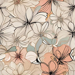 Seamless floral pattern for textile