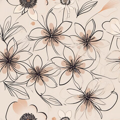 Seamless floral pattern for textile