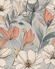 Seamless floral pattern for textile