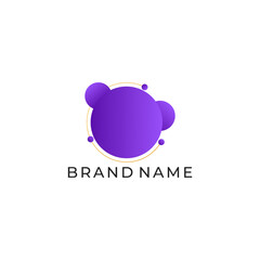 ILLUSTRATION CONNECTED CIRCLE GRADIENT PURPLE  COLOR TECH LOGO ICON TEMPLATE SIMPLE DESIGN ELEMENT VECTOR