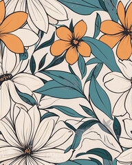 Seamless floral pattern for textile