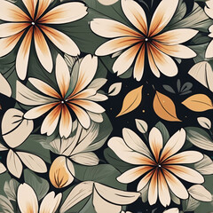 Seamless floral pattern for textile