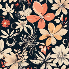 Seamless floral pattern for textile