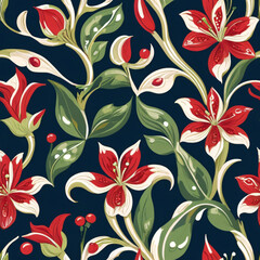 Seamless floral pattern for textile
