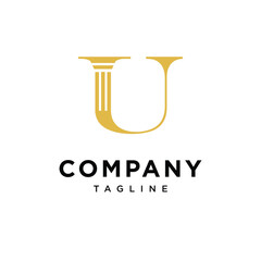 Letter U Law Advocat logo icon vector