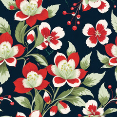 Seamless floral pattern for textile