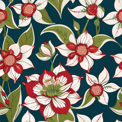 Seamless floral pattern for textile