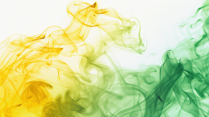 Fototapeta premium Yellow and Green Smoke Swirls in Daylight 