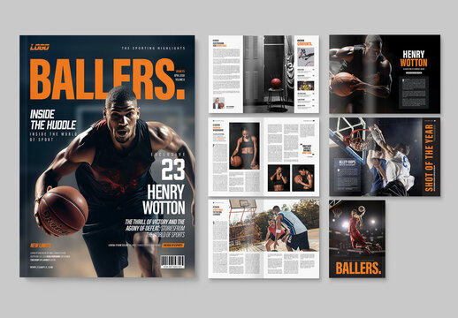 Basketball Magazine Template