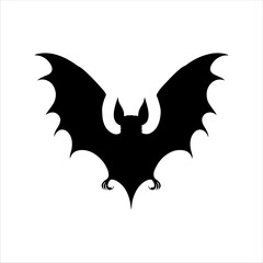 Flying bat silhouette on white background. Bat icon vector sign illustration design.