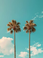 Obraz premium palm tree against blue sky