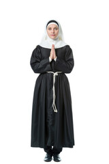 Nun in transparent background