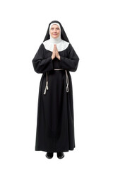 Nun in transparent background