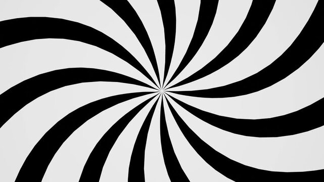Abstract loop rotating animation of black and white stripes 4k footage	