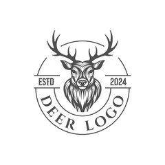 Deer head Design Element in Vintage Style