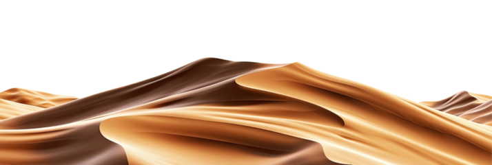 Dune of hot desert sand landscape isolated in a transparent background. Cut out or PNG. 