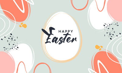 Happy Easter banner. Trendy Easter design with typography,