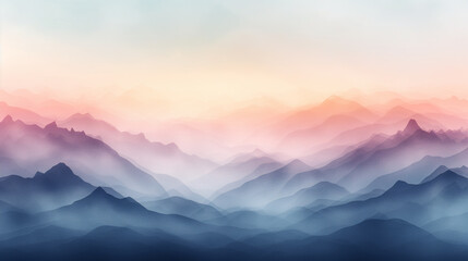 Obraz premium A mountain range with a pink and blue sky