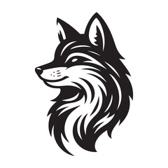 Obraz premium Fox head silhouette Vector Illustration