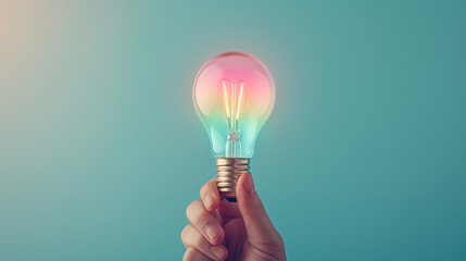 A person is holding a light bulb in their hand
