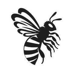 Bee silhouette vector illustration