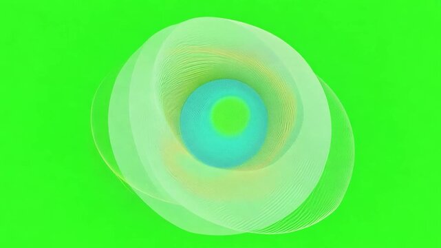 Abstract animation of a Lorenz attractor on a green screen background, ideal for technology, science, or abstract video projects