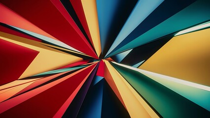 Abstract Geometric wallpaper background banner design concept with bright colors and sharp shapes